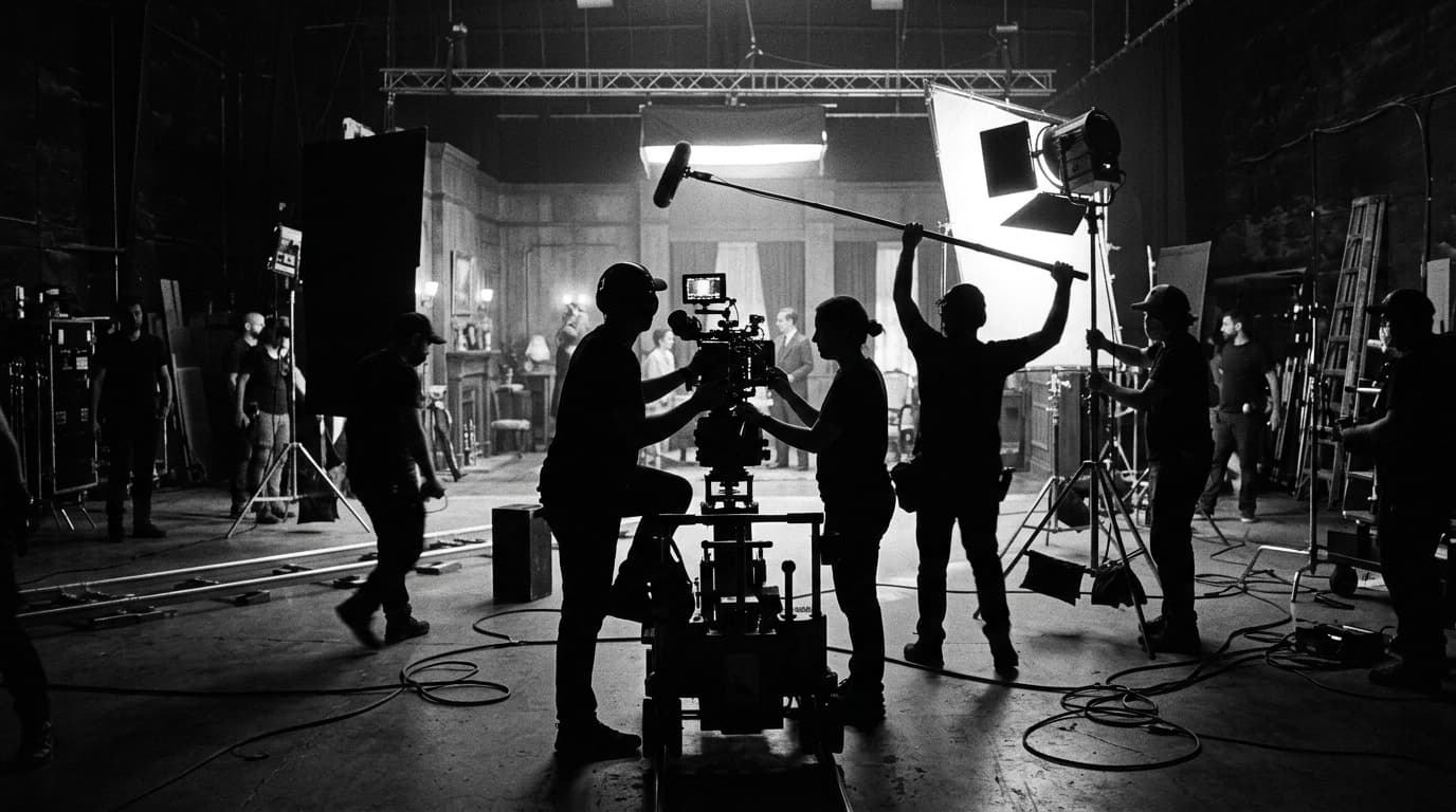 Behind the scenes film crew